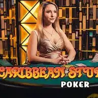 Caribbean Stud Poker online game logo by Evolution on casinocarousel.be