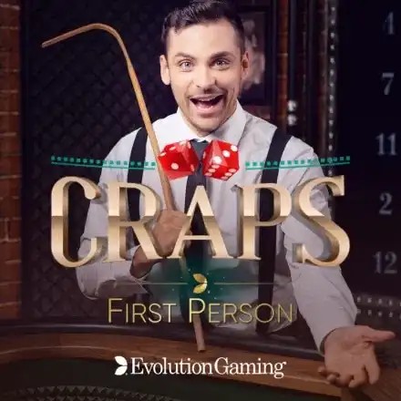 First Person Craps slot visual from Evolution available on casinocarousel.be